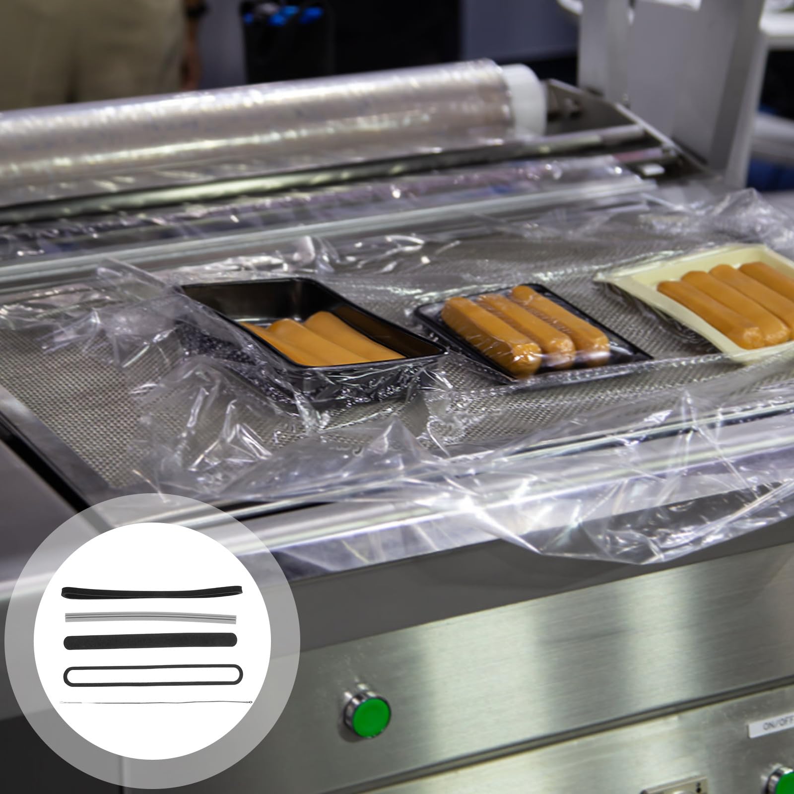 POPETPOP 1juego Accesorios para Selladora al Vacío de Tiras de Silicona y Alambre Calefactor Recambio para Máquina de Sellado Duradero y Fácil de Instalar para Conservar Alimentos Frescos