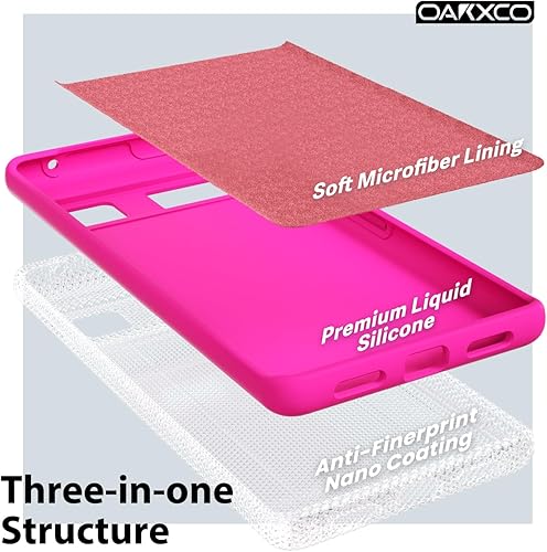 Miniatura 5 de oakxco Funda para teléfono Google Pixel 5 de silicona líquida, color sólido brillante fluorescente, bonita funda protectora de TPU de goma suave