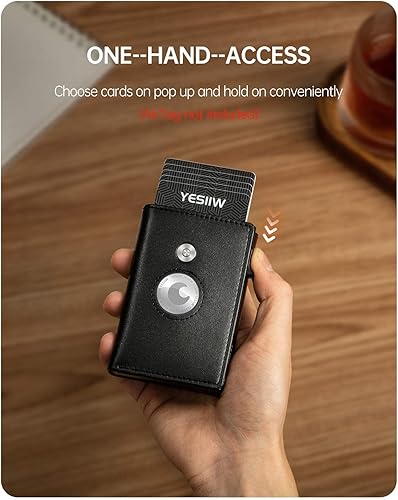Miniatura 2 de YESIIW Airtag Wallet For Men - Smart Walle For Men,Leather Smart Air Tag Wallet With Banknote Compartment (No Airtag Included)