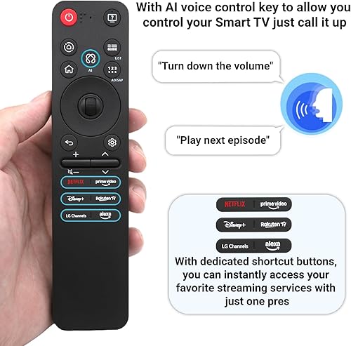 Miniatura 2 de Nuevo reemplazo MR25GA AKB76046603 Voice Magic Control remoto compatible con LG 2025 Magic Voice TV Control remoto G5 C5 B5, QNED 92A 85A 80A, serie