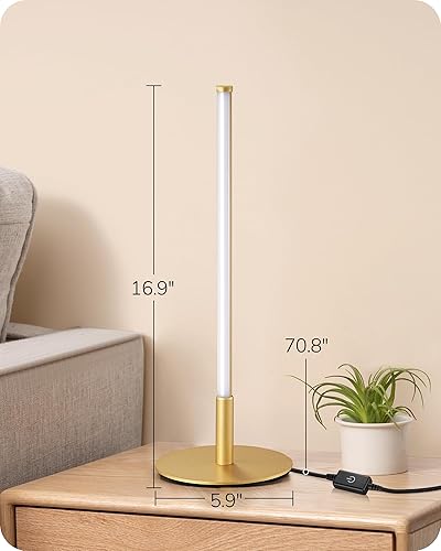 Miniatura 7 de EDISHINE Juego de 2 lámparas de mesa LED mejoradas, lámparas de noche regulables continuas con acabado de metal y 3 temperaturas de color, lámparas