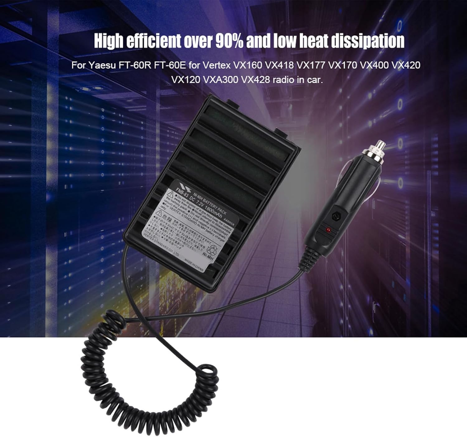 Battery Eliminator Car Battery Adapter Eliminator Car Charger DC 12V for Yaesu FT-60R FT-60E for Vertex VX160 VX418 VX177 VX170 VX400 VX420 VX120 VXA300 VX428 Radio in Car