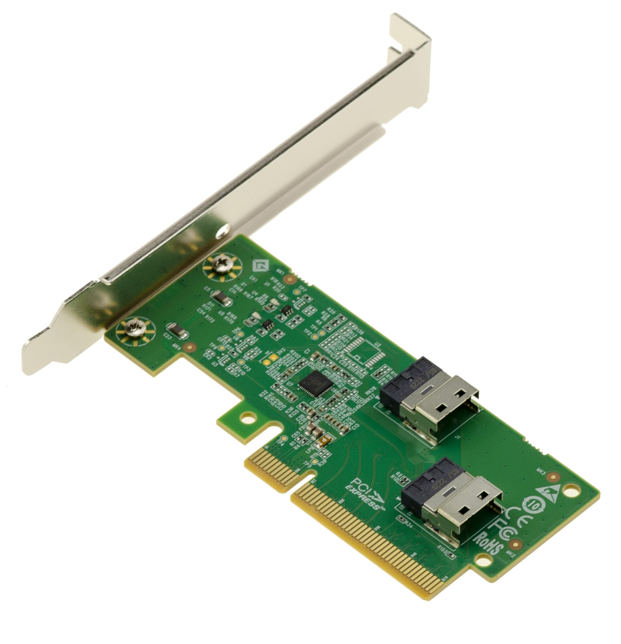 KALEA-INFORMATIQUE Karta rozdzielcza PCIe 4.0 x8 2 porty SFF-8654 4i | Podział PCIe x8 do x4 przez dwa interfejsy SlimSAS SFF-8654 4i dla łącza PCIe lub NVME