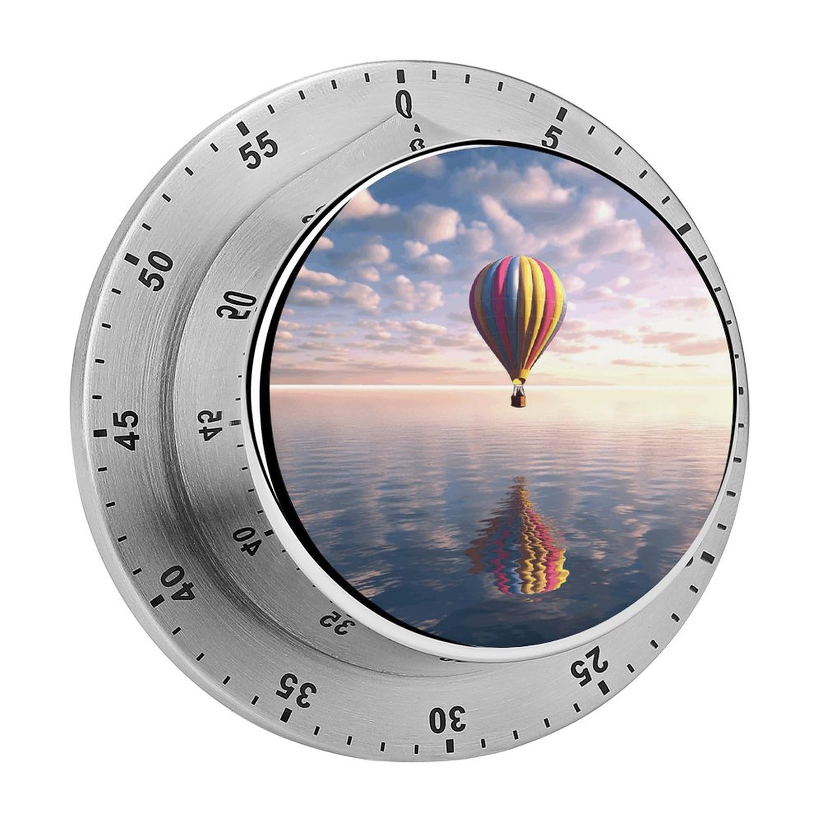 Hot Air Balloon Over The Sea Printed Waterproof Christmas Timer with Loud Alarm Outdoor Timer for Cooking Exercise Baking