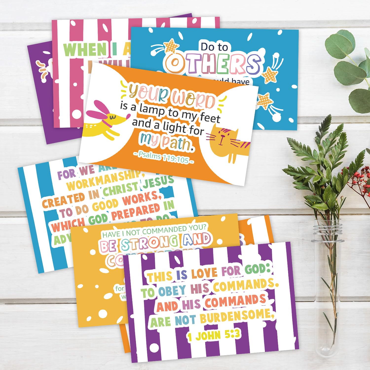 60 mini tarjetas de oración de las Escrituras con versículos de la Biblia surtidos para estudios bíblicos infantiles, tarjetas de aliento para niños, estudiantes, regalos religiosos cristianos