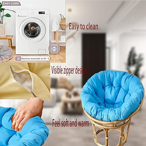 Miniatura 5 de Cojín colgante para silla de hamaca, cojín para tumbona para interiores y exteriores, cojín redondo grueso para silla de huevo, cojín de asiento