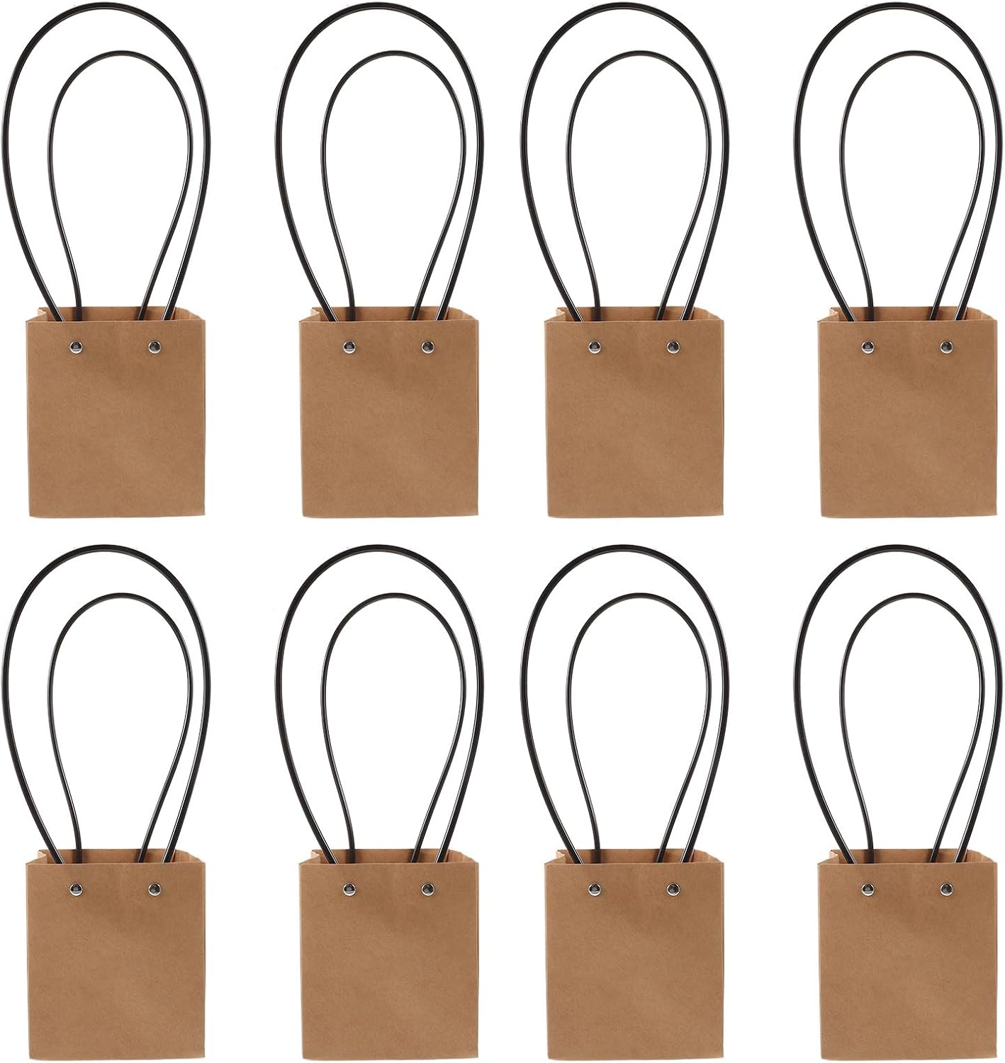 BELLIFFY 10pcs Waterproof Kraft Paper Flower Wrapping Bags Handheld Bouquet Packing Bags for DIY Floral Arrangements Medium Square Size Suitable for Gift Packaging and Craft Supplies
