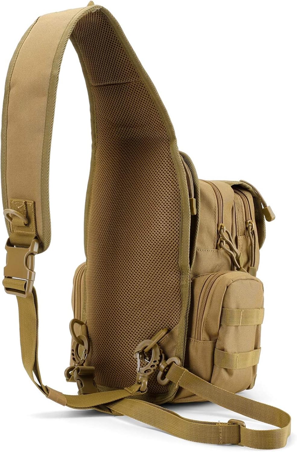 G4Free Tactical EDC Sling Bag Pack with Pistol Holster Sling Shoulder Assault Range Backpack for Concealed Carry(Tan) : Sports & Outdoors