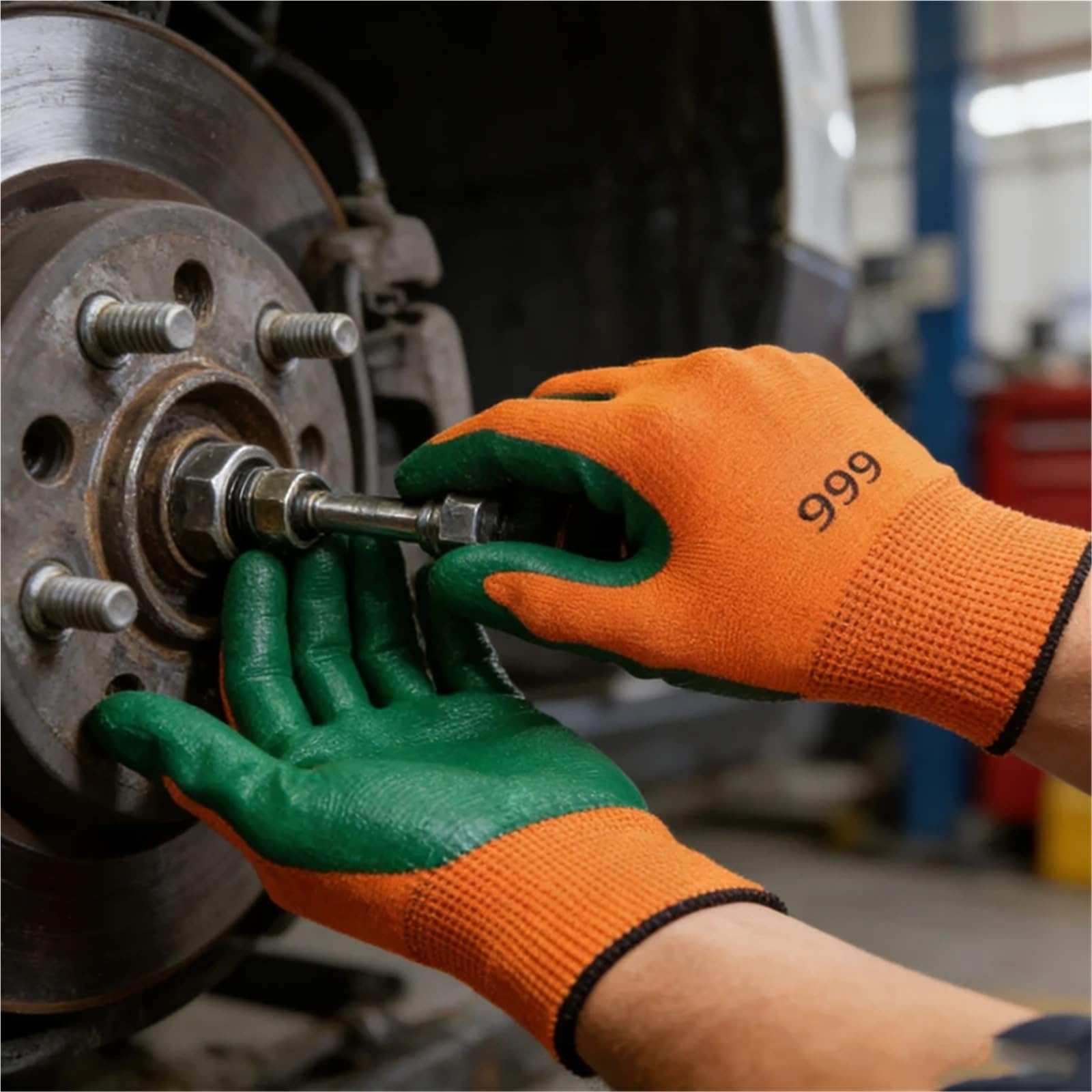 Compatible con guantes de seguridad de látex de nitrilo resistentes a los álcalis, cómodos y suaves for construcción, albañilería, carpintería y trabajos al aire libre