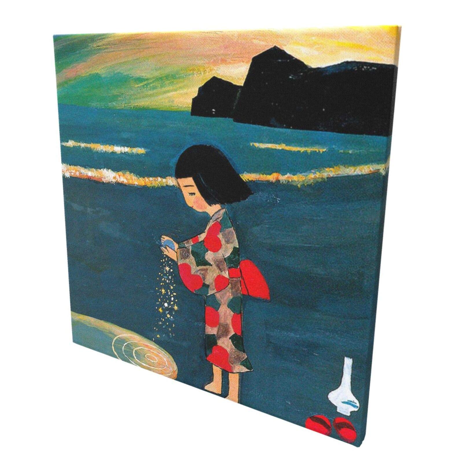 Amazon｜絵画 フレーム装飾画 谷内六郎 銀の砂金の砂 キャンバスアート