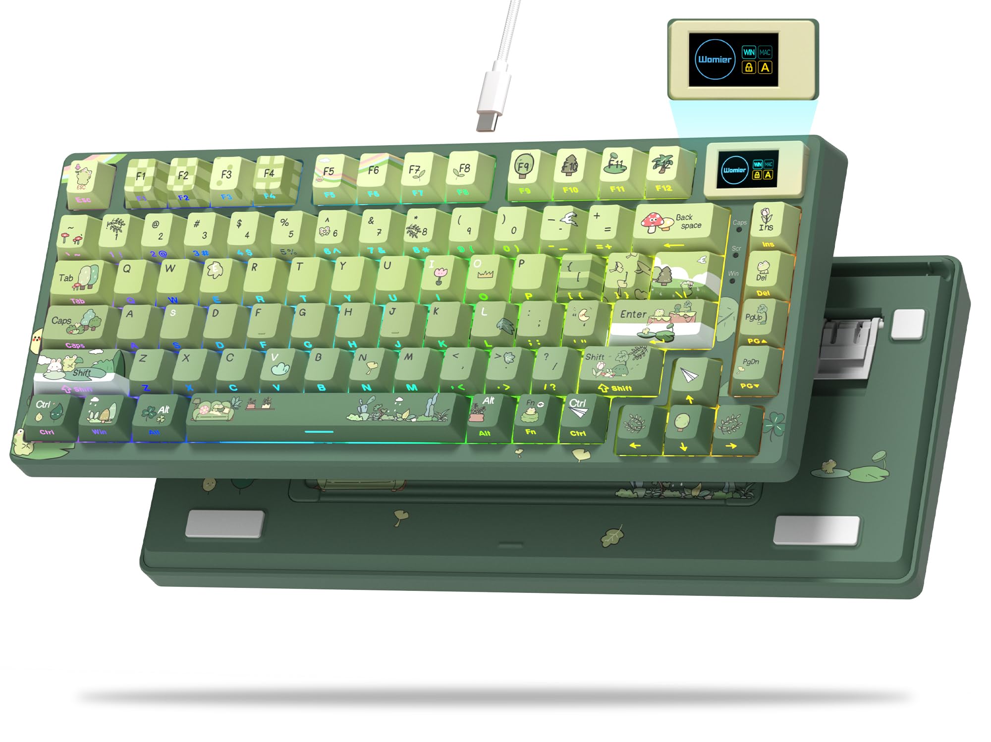 キーボード Gentoo Forest Green Amazon.com: Womier SK80 75% Keyboard with Color Multimedia Display