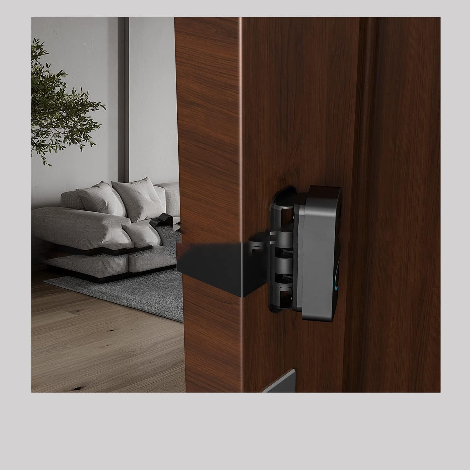 Anti-Theft Blink Doorbell Door Bracket, No-Drill Mounting Bracket for Blink Video Doorbell Cover Holder Non-Block Doorbell Sensor (Flashing, Black) MB02