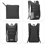 20L Lightweight Hiking Daypack, Foldable Travel Packable Backpack for Men Women for Cycling Camping Outdoor (Black)