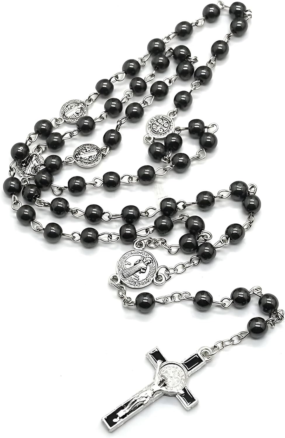 14k Yellow Gold Rosary Necklace With Box For Women And Men - Rosary Cross Pendant Necklace, Catholic Regious Rosary Prayer Necklace, Rosary Beads Catholic For Men And Women, Gift For Women And Men