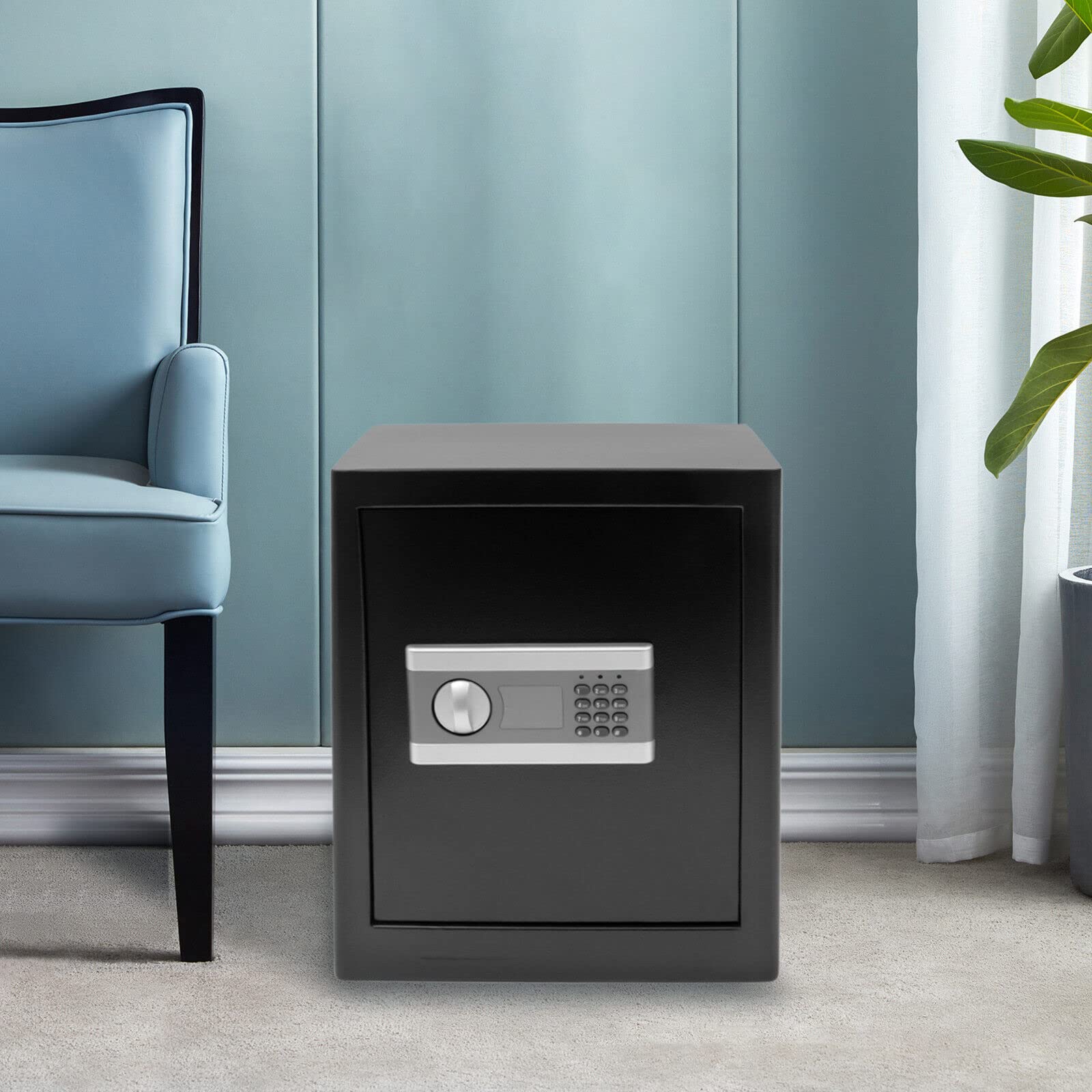 45 l elektroniczny sejf kombinowany, zamykany sejf ścienny z ognioodporną przegródką na dokumenty, duży cyfrowy sejf domowy 450 x 380 x 310 mm