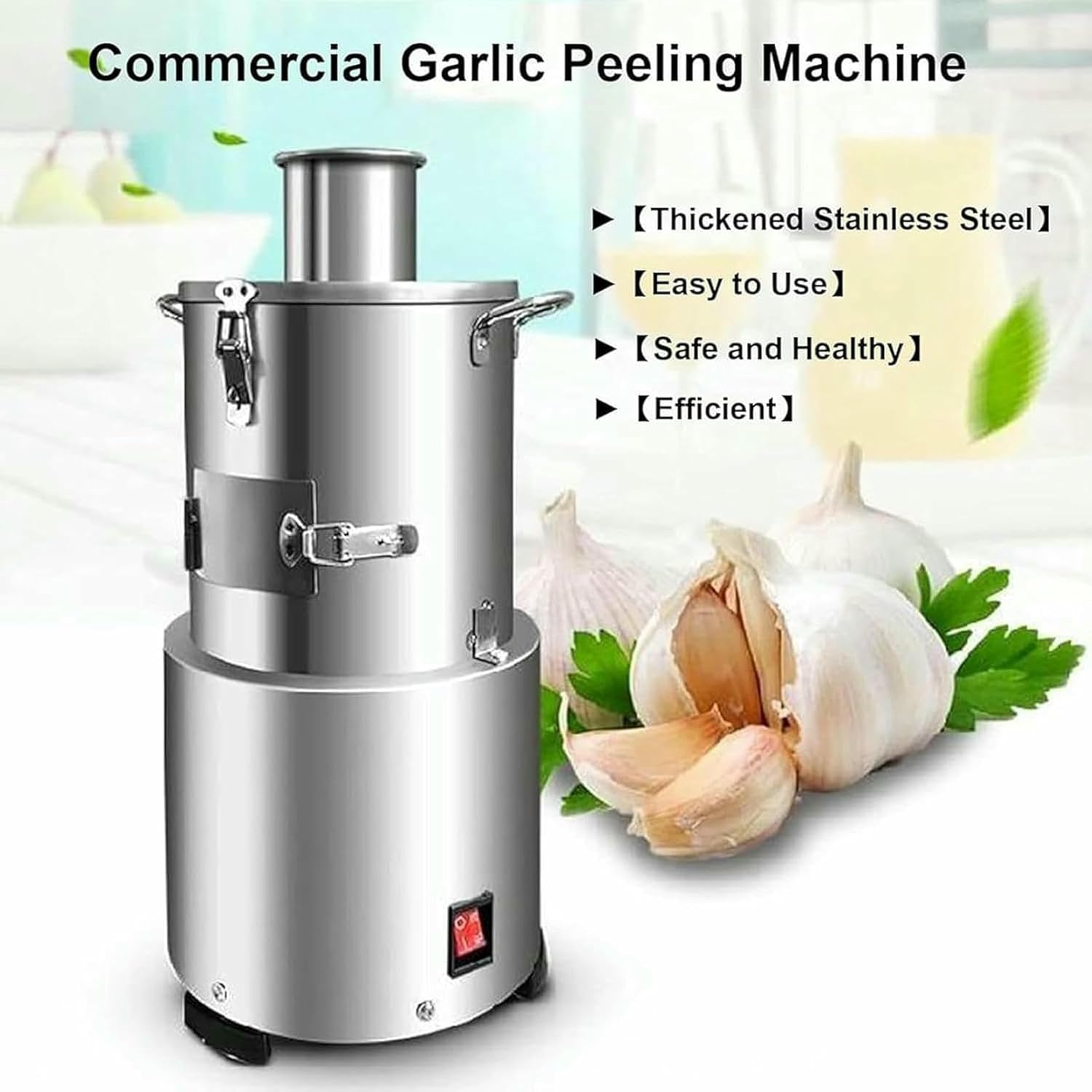 Electric Garlic Peeler Automatic Garlic Peel Remover, Commercial Garlic Peeler Machine, Stainless Steel Garlic Peeler, with Peeling Speed 25KG/H, for Restaurants Barbecue Shop
