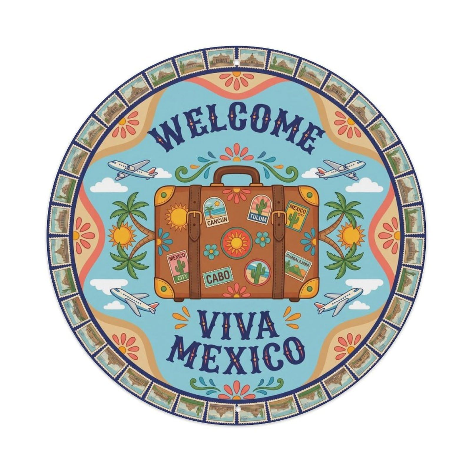 Vintage Welcome Vacation Home Metal Tin Sign Plaque