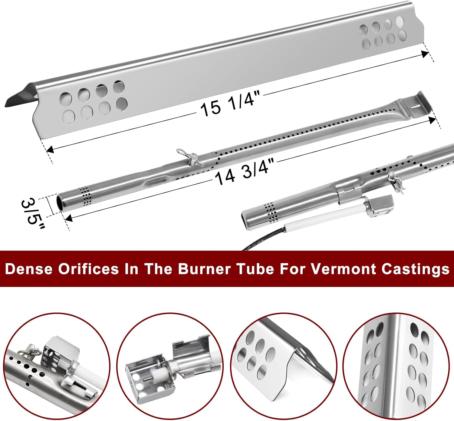 Hiorucet Grill Replacement Parts for Charbroil 3 Burner 463242516 463242515 46335522 463367016 463243016 463342620 463342420 466242615, G466-2400-W1 Grill Emitters, Grill Grates, Heat Plates, Burners