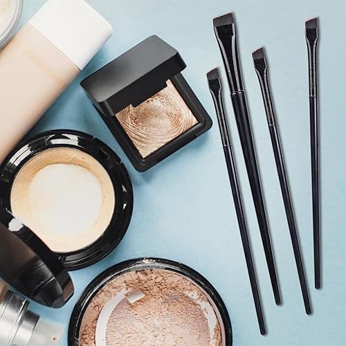 Miniatura 6 de Juego de 16 brochas para delineador de ojos, cepillo para cejas y cejas cónico plano, brocha de maquillaje ultra fina para Navidad, pinceles