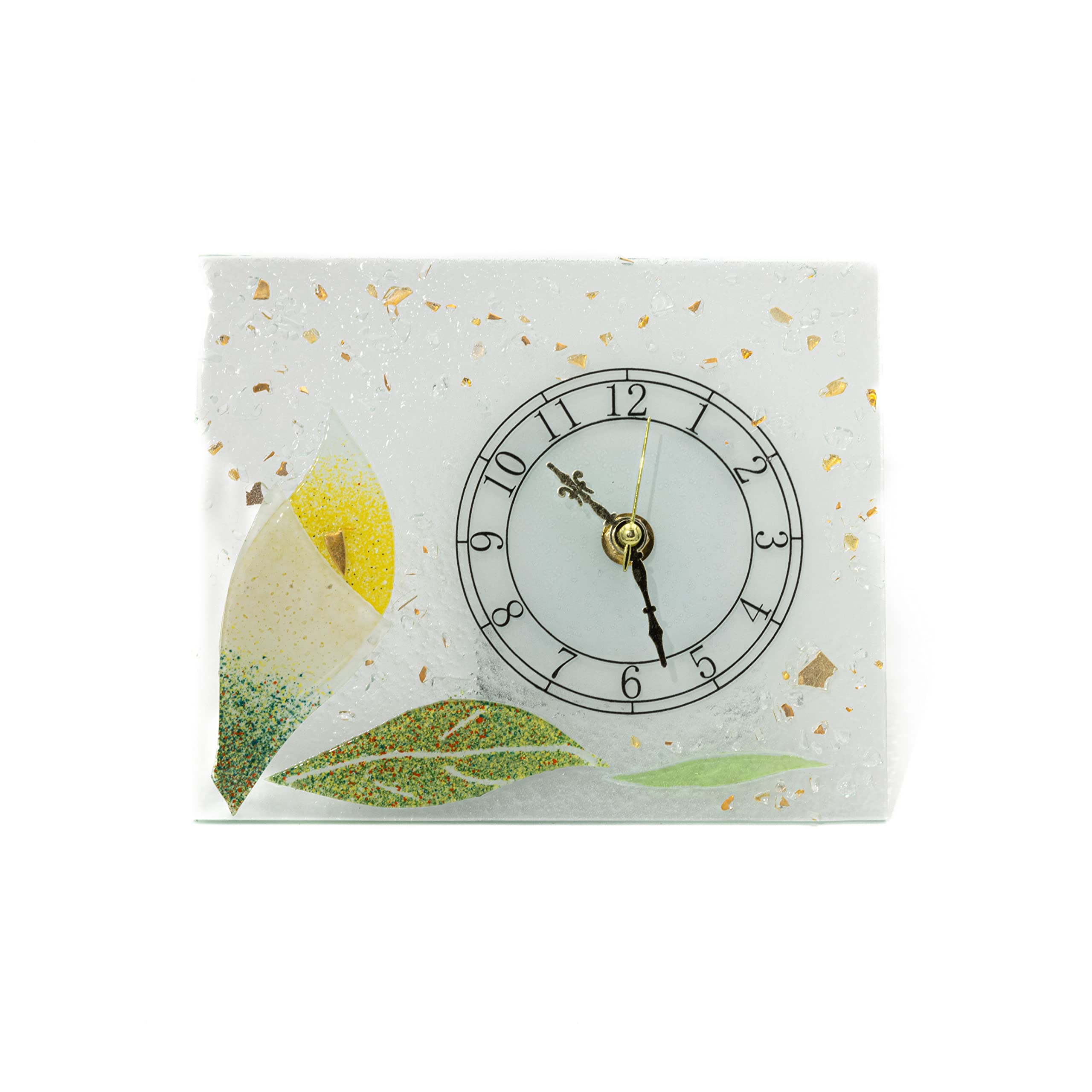 Horloge De Table Murano Fleur - Mécanisme Silencieux Et Design Italien Élégant
