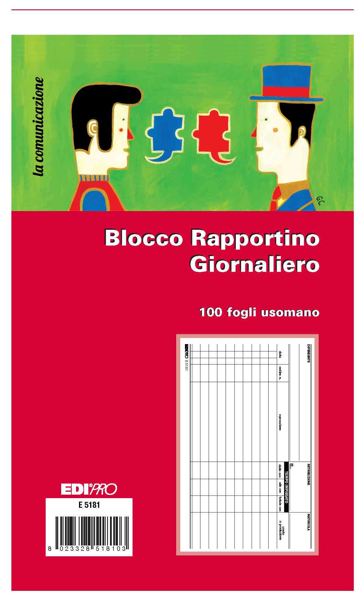 EDIPRO - E5181 - Daily Report pad 100 Sheets Hand use f.to 9,9x17