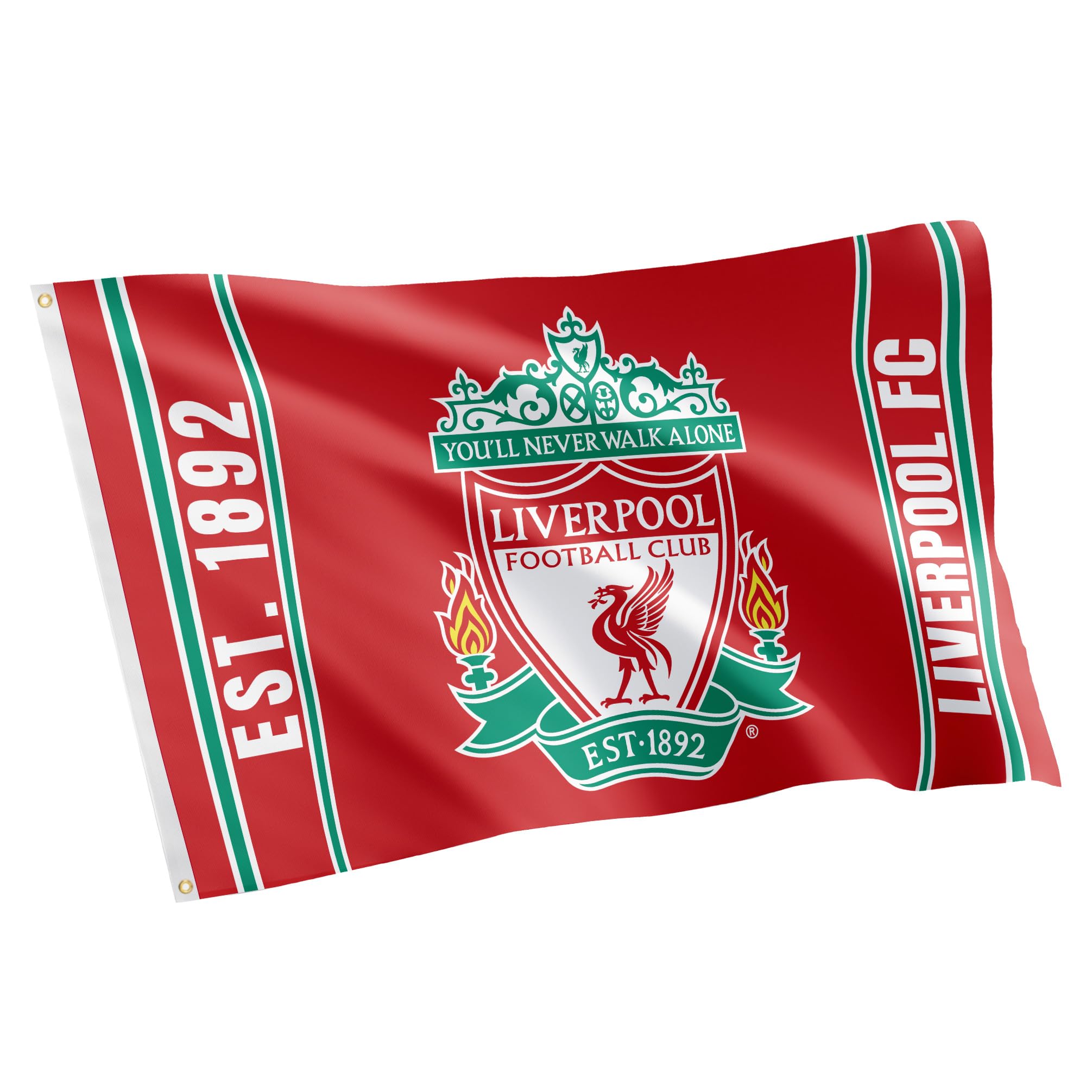 Liverpool FC Flagge, Fußballclub, Premier League, 100 % Polyester, für drinnen und draußen, 91 x 152 cm (Flagge E)