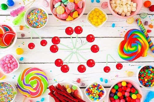 Miniatura 5 de Paletas de cereza gemelas, chupones de caramelo duro, sin OMG, envueltas individualmente (paquete de 24)