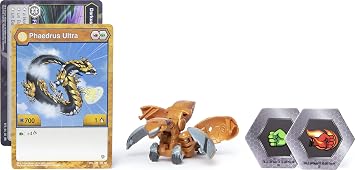 Bakugan Ultra Aurelus Phaedrus 3 Collectible Action Figure and Trading Card for Ages 6+