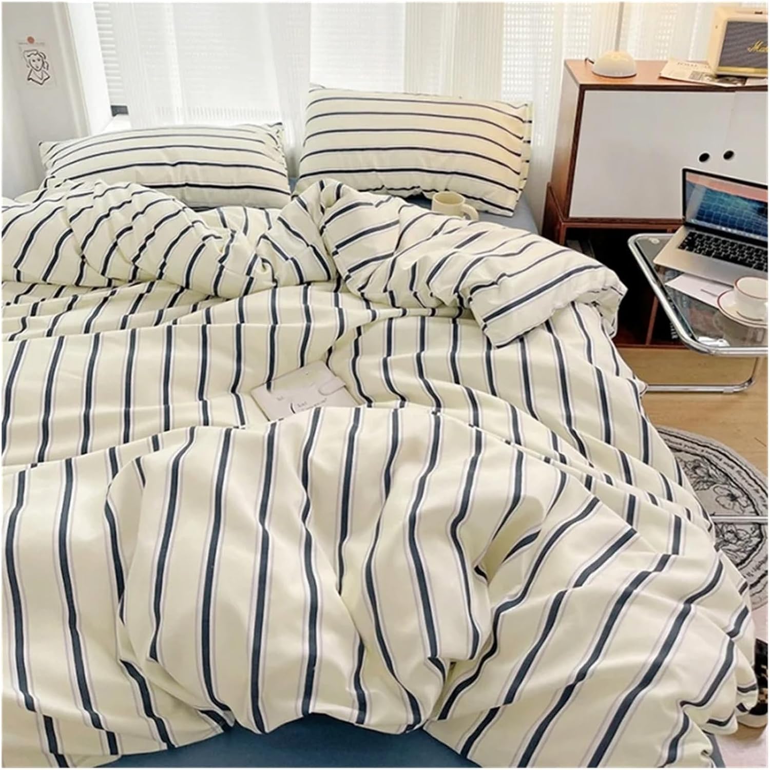 Pure Cotton Duvet Cover Bed Sheet Pillow Case 4pcs Bedding Set Soft Comforter Quilt Cover Sleeping Naked Bed Linen ，Bedding