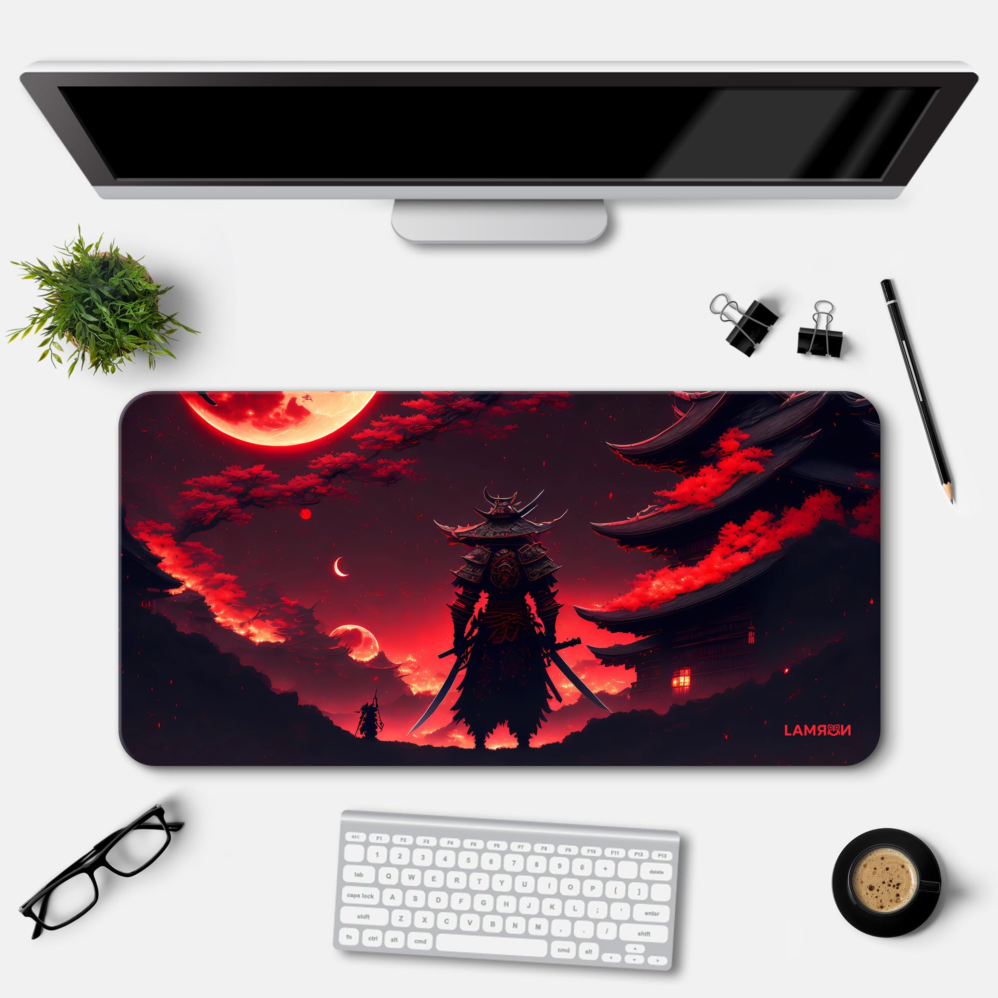 Lamron A Samurai with Katana On Road with Sunset Printed Desk Mat | Deskpad | Laptop Mat for Work from Home | Gaming Anime Art Mouse Pad | Computer Table Mat | Deskpad for Office Table (11 x 23 Inch) (B0D2P3ZQGF) Amazon Price History, Amazon Price Tracker