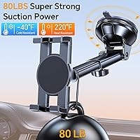 Vista 4 de Soporte para tablet para coche, soporte para iPad para coche【Parabrisas+Salpicadero】Ventosa para iPad para camión Soporte【360° 】Soporte para tablet