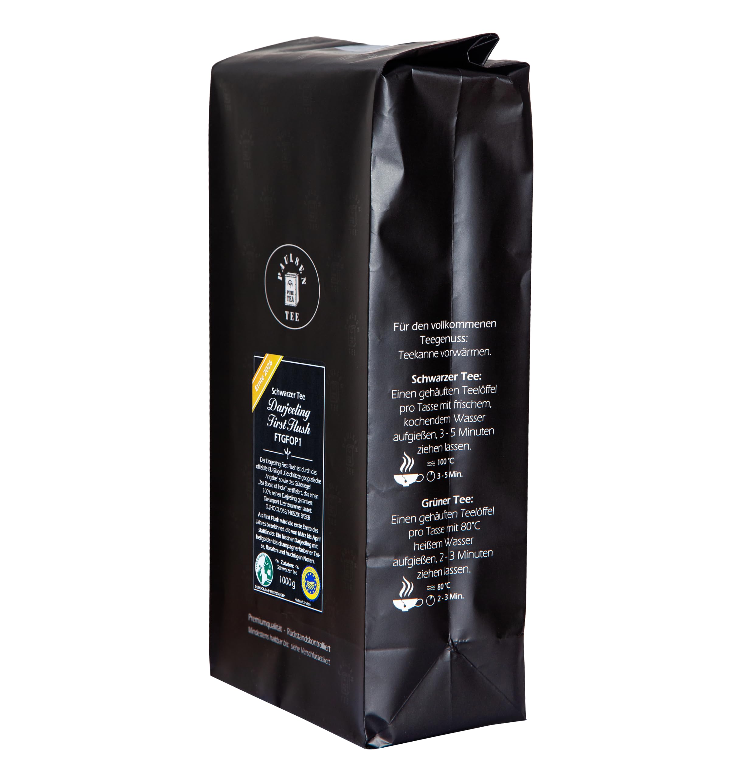 Paulsen Tee Pure Tea - Darjeeling First Flush FTGFOP1 - Ernte 2026 - schwarzer Tee - 1000g
