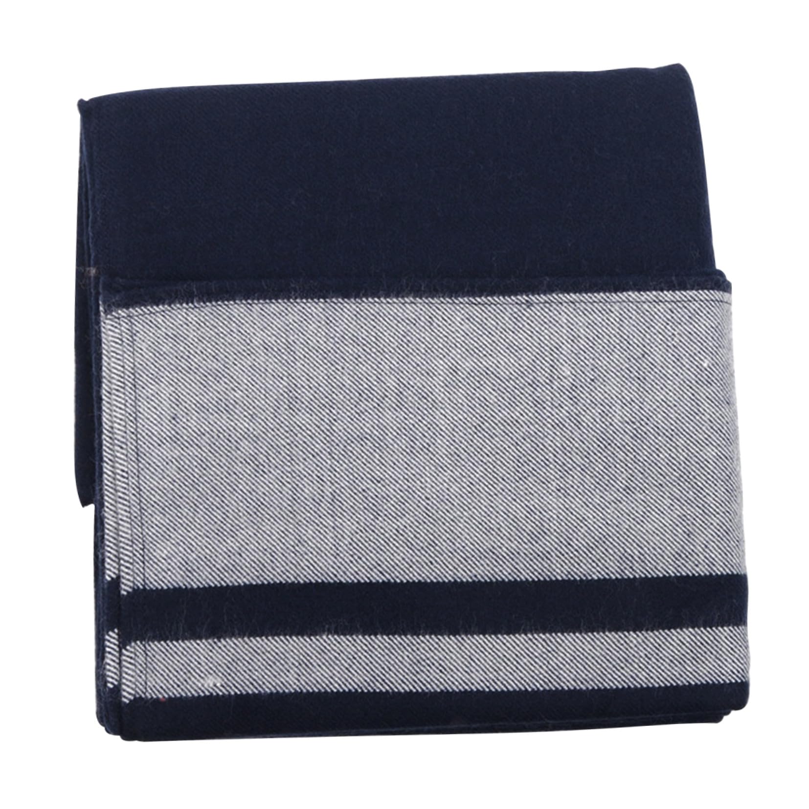 Écharpe de mariage épaisse rayée en peluche de qualité supérieure bleu - 8