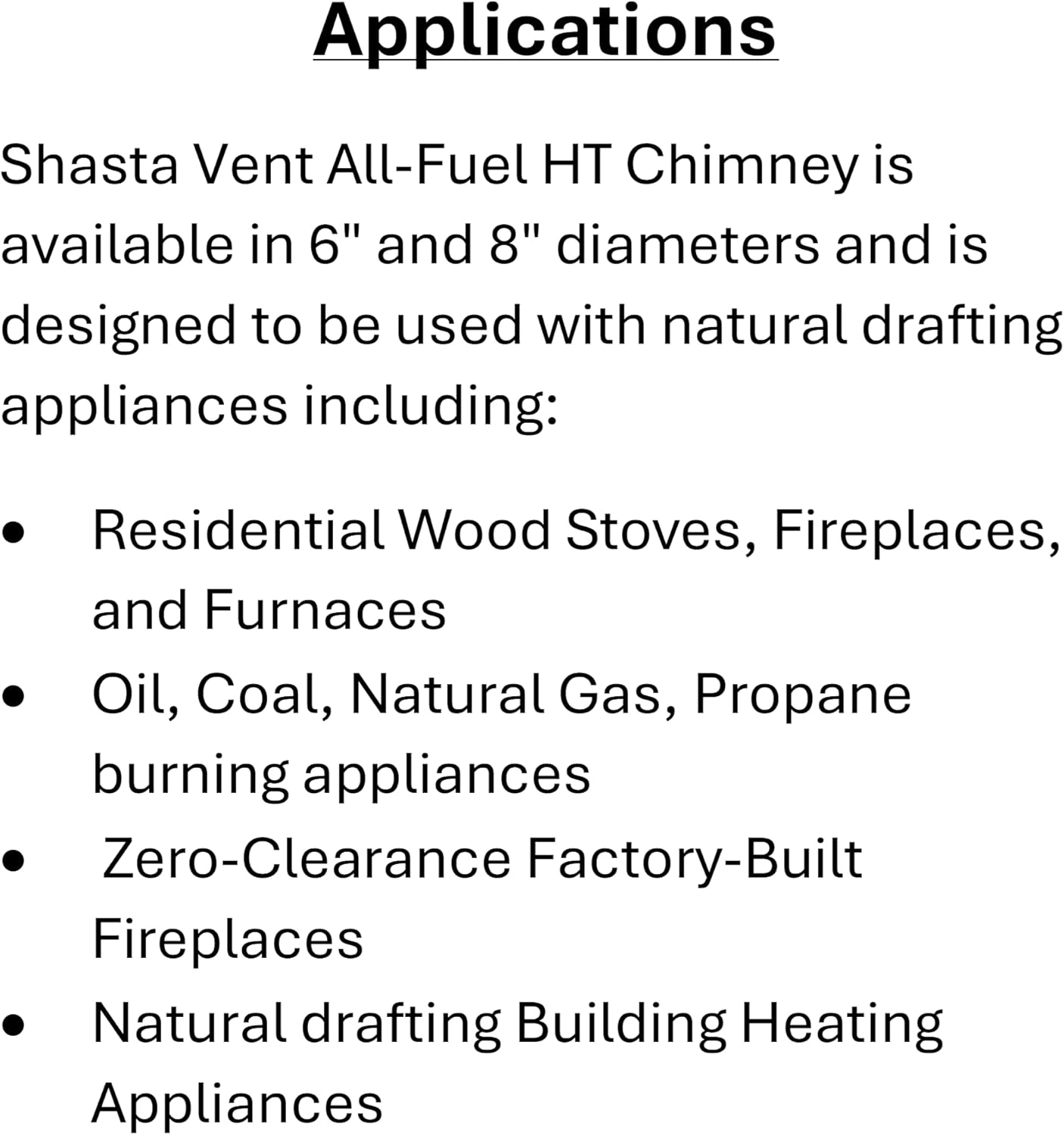 8" X 8" Chimney Pipe Class-A, All-Fuel, 304 Stainless Steel, Wood Stove Chimney, UL103