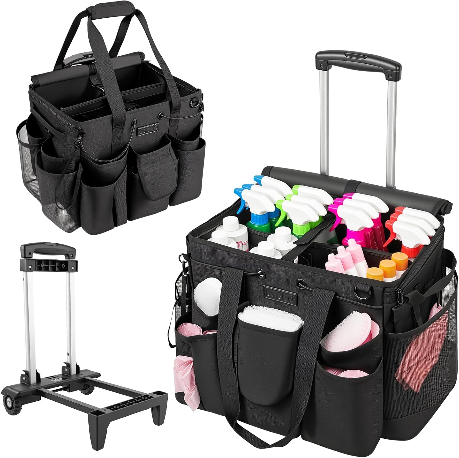 Large Cleaning Caddy for Cleaning Supplies Organizer, Rolling Cleaning Caddy Bags with Wheels for Housekeepers, Cleaning Carts on Wheels for Home Car Office Picnic Large Cleaning Caddy for Cleaning Supplies Organizer, Rolling Cleaning Caddy Bags with Wheels for Housekeepers, Cleaning Carts on Wheels for Home Car Office Picnic