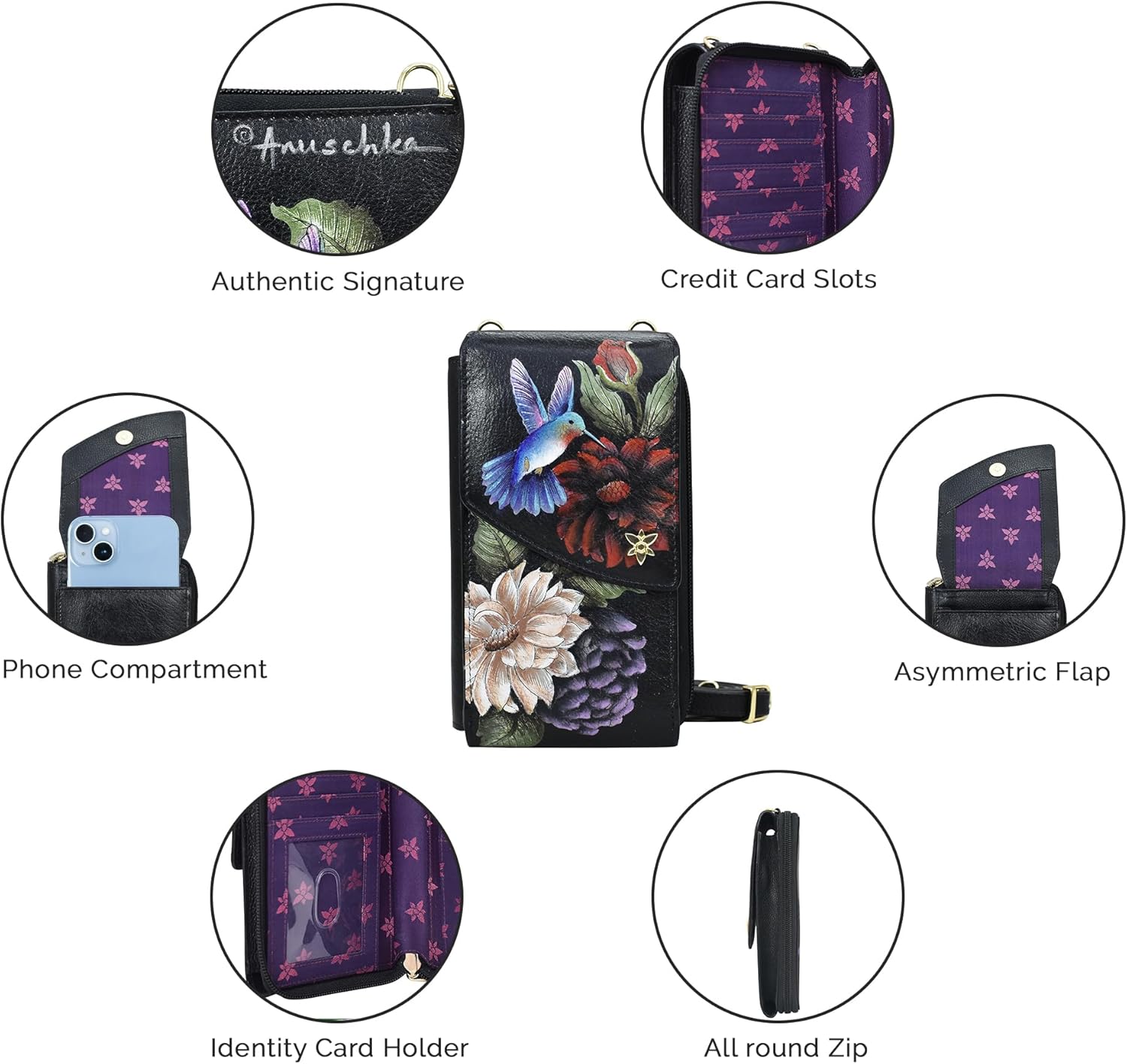 Anuschka Women's Crossbody Phone Case - 1173