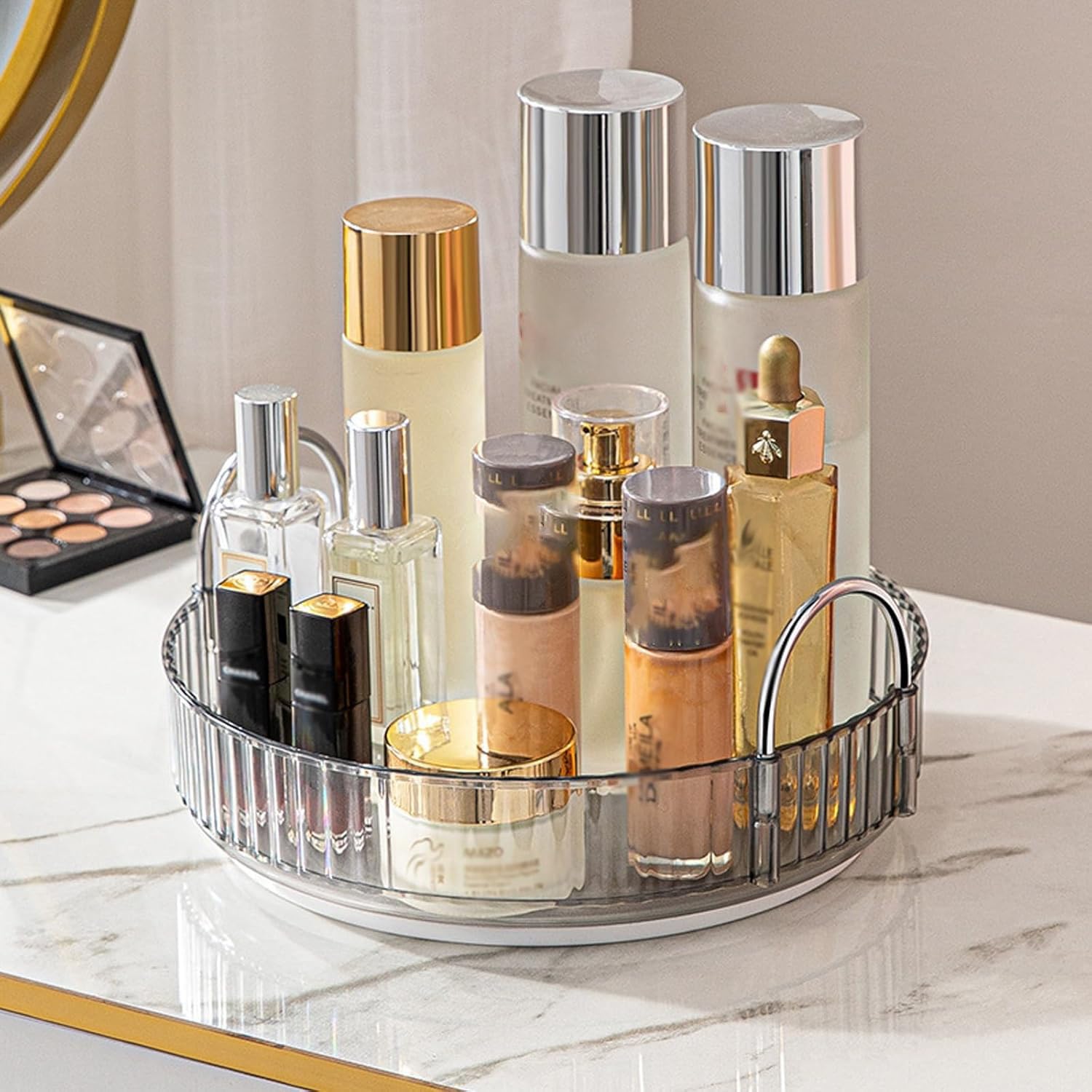 Étagère à épices rotative, plateau tournant, organiseur à épices de cuisine à 360 degrés pour armoire – Matériau transparent, organiser les aliments, les épices, les cosmétiques