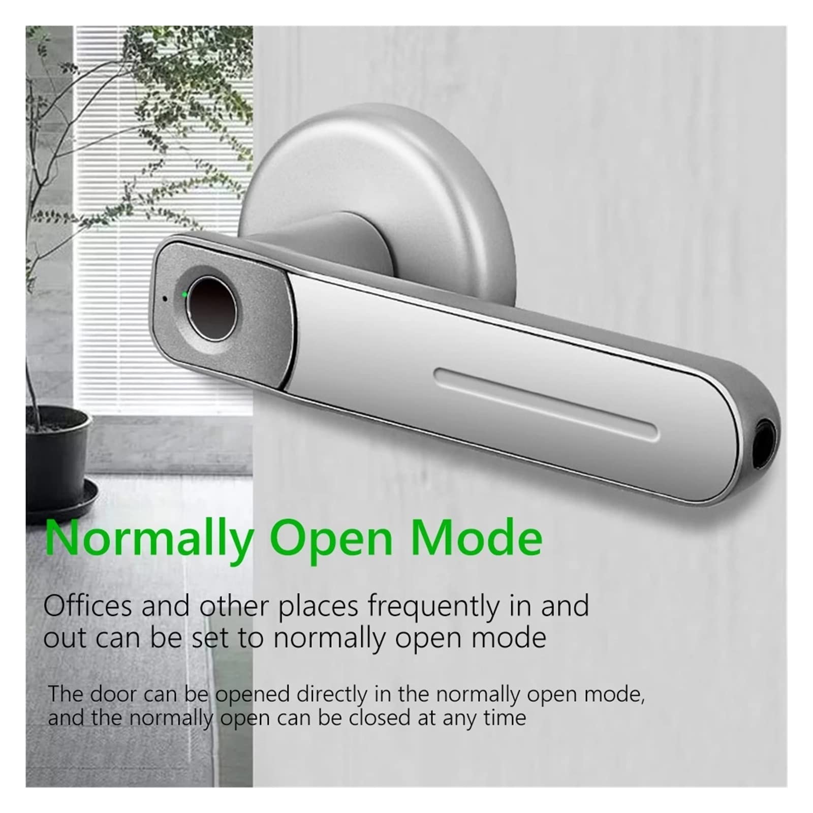 Serrure connectée, Poignée de serrure de porte d'empreintes digitales Rechargeable par USB anti-vol entrée de sécurité biométrique électrique intelligente sans clé avec 2 clés maison intelligente,Con
