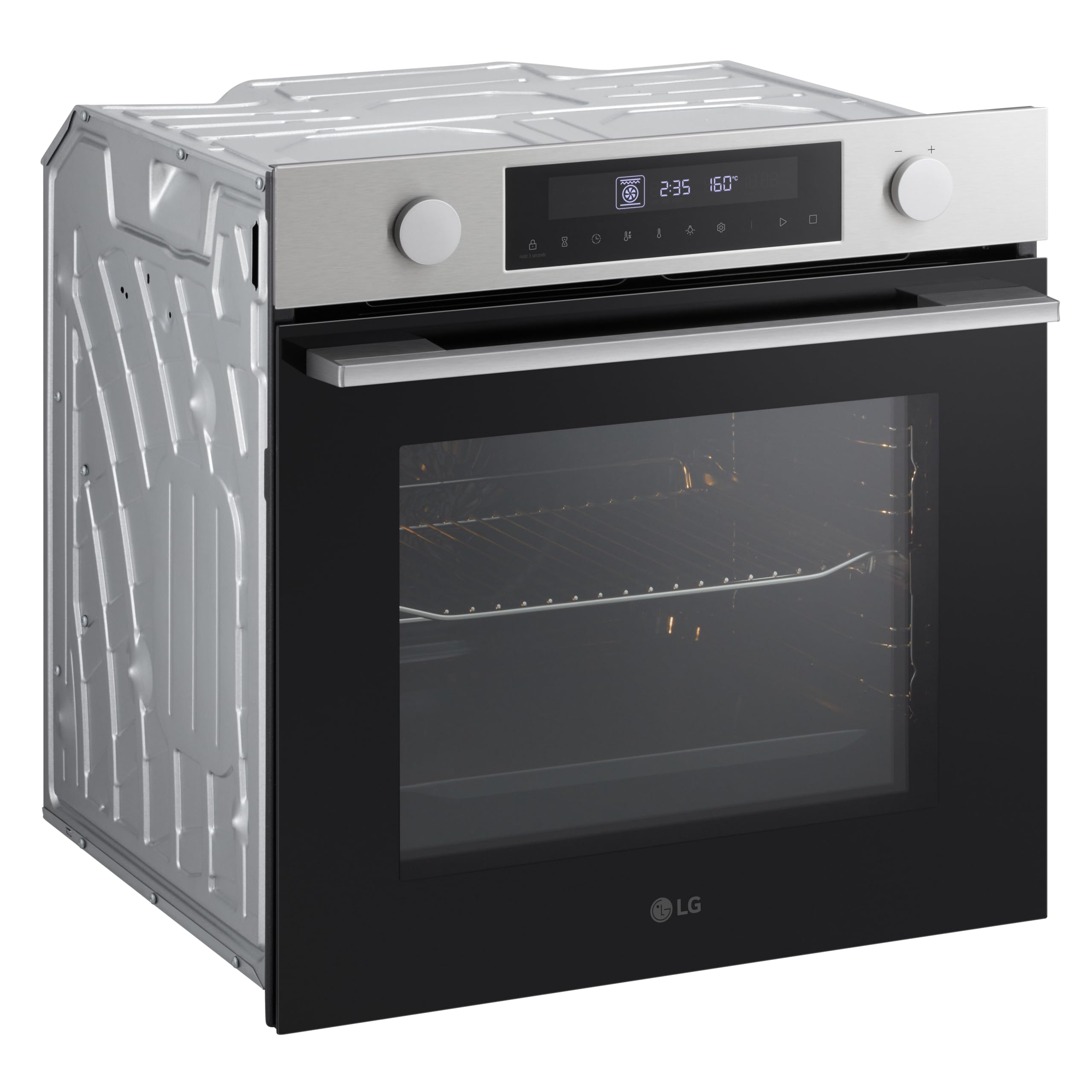 LG WS5D7210S Forno da Incasso Classe A, 72L, 11 Programmi di Cottura, Modalità Friggitrice ad Aria, Grill, Lievitazione, Pizza, Temperatura Massima 250°C, Potenza 3200 W, Wi-Fi