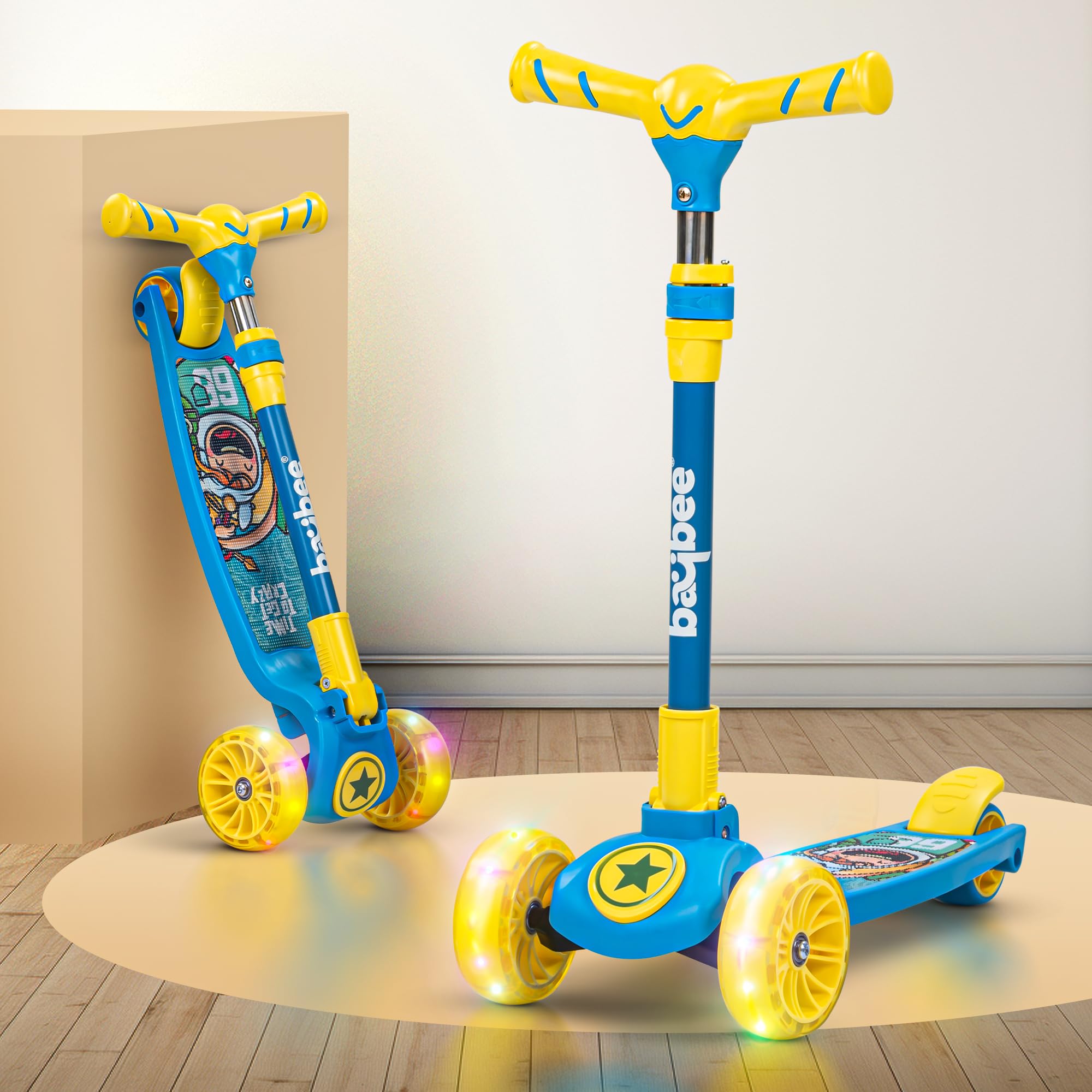 Baybee Kitty Kick Scooter for Kids, Foldable Kids Scooter with 3 Height Adjustable Handle & Brake, Skate Scooter with LED PU Wheels, Runner Scooter for Kids 3 to 10 Years Boys Girls (Red) (B0DG5XJV4B) Amazon Price History, Amazon Price Tracker
