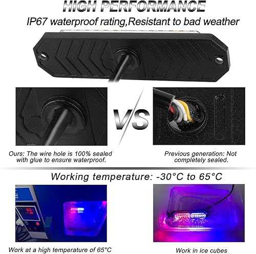 Miniatura 3 de ASPL 8 luces estroboscópicas ultra delgadas de 12 LED para montaje en superficie, luces estroboscópicas intermitentes para camión, automóvil,