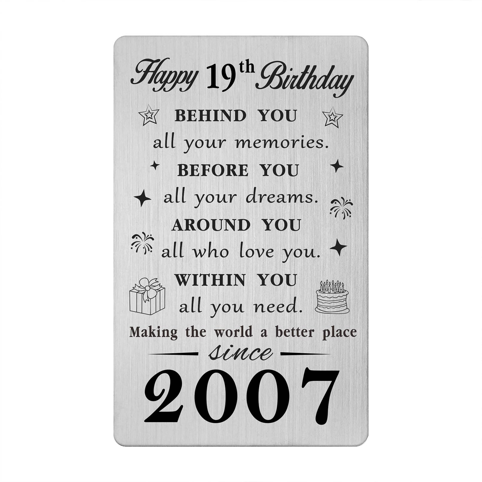 Gezxin Sweet 19th Birthday Card for Girls Boys-Happy 19th Birthday Gift for Men Women-Personalised 19 Year Yr Old Birthday Present for Male Female-2004 19 Bday Keepsake for Teen Teenager