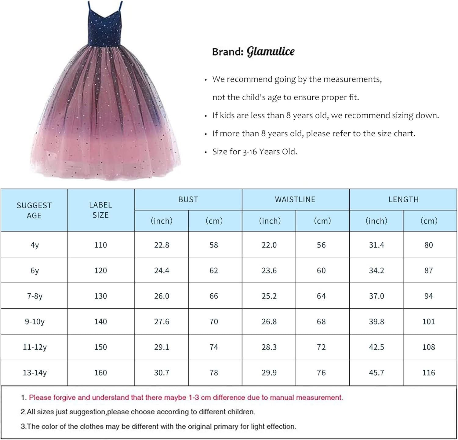 Glamulice Lace Girls Wedding Dress Embroidered Flower Princess Sparkle Tulle Birthday Party Dresses: Clothing, Shoes & Jewelry