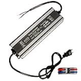 Led Driver 24V Led Transformer 200W IP67 Waterproof Power 100-260V AC to 24Vdc Low Voltage Transformers with 3-Prong Plug 3.3 Feet Cable Indoor Outdoor LED Light