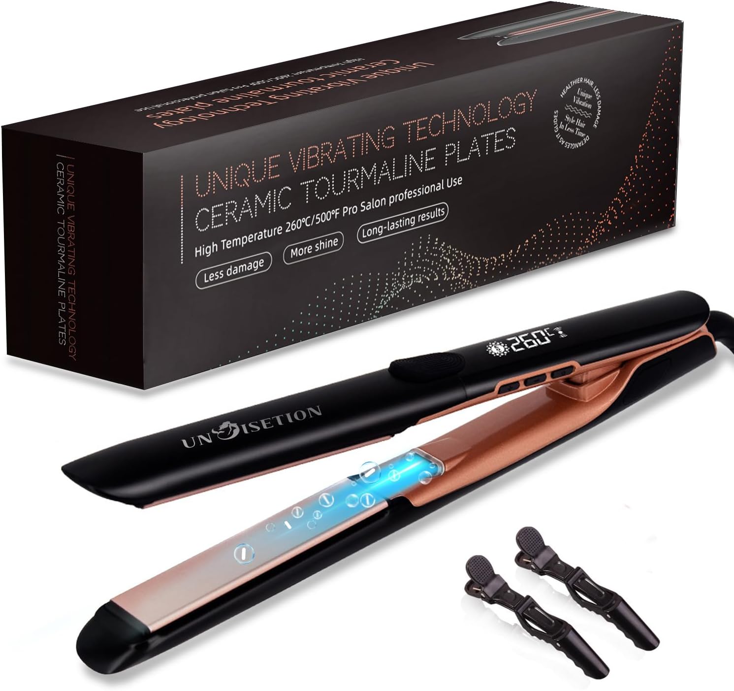 Plancha de Pelo UNOISETION con Tecnología Triple Antiencrespamiento 3 UNOISETION Planchas del Pelo, Plancha de Pelo Profesional Tecnología Iónica Triple Antiencrespamiento,Placas Flotantes Cerámica Avanzada,6 Temperaturas hasta 260°C Función Turbo y Memoria - ¿Vale la pena?