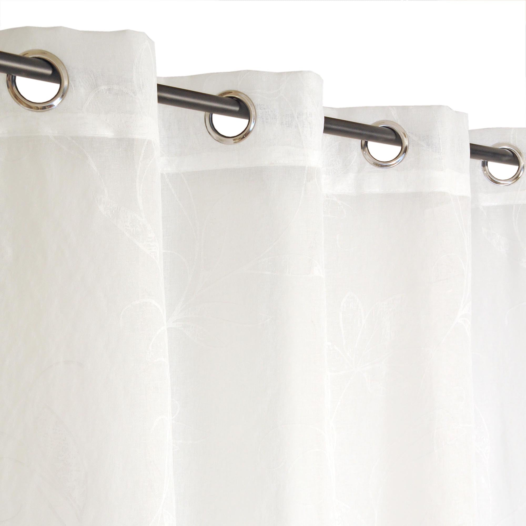 Atout Ciel Printed Net Curtain with Eyelets 140 x 240 cm Ready to Hang Natural