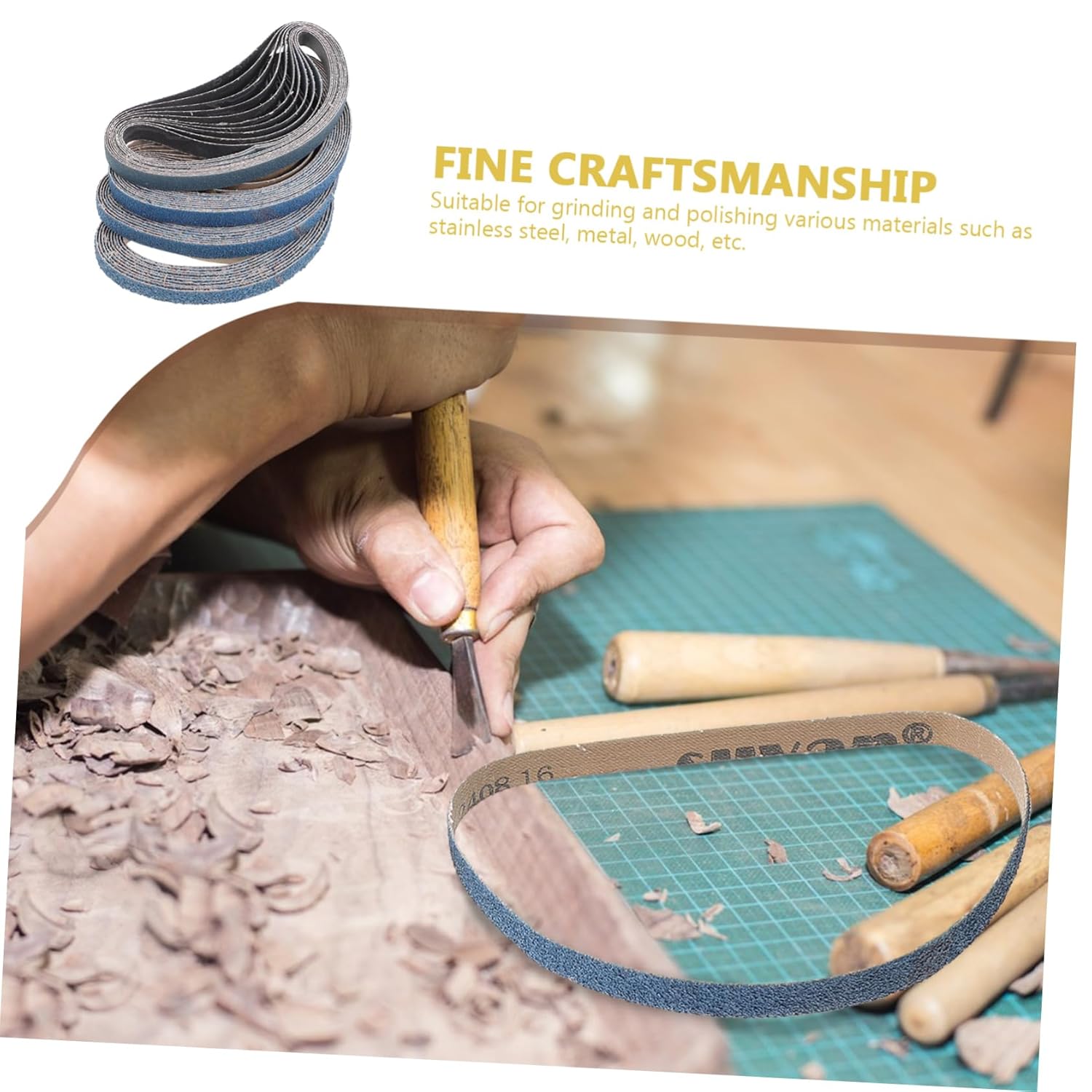 Veemoon 40pcs Polishing Sanding Belts Grits for Metal Finishing Zirconia Sandpaper for Efficient Grinding and Polishing Tasks