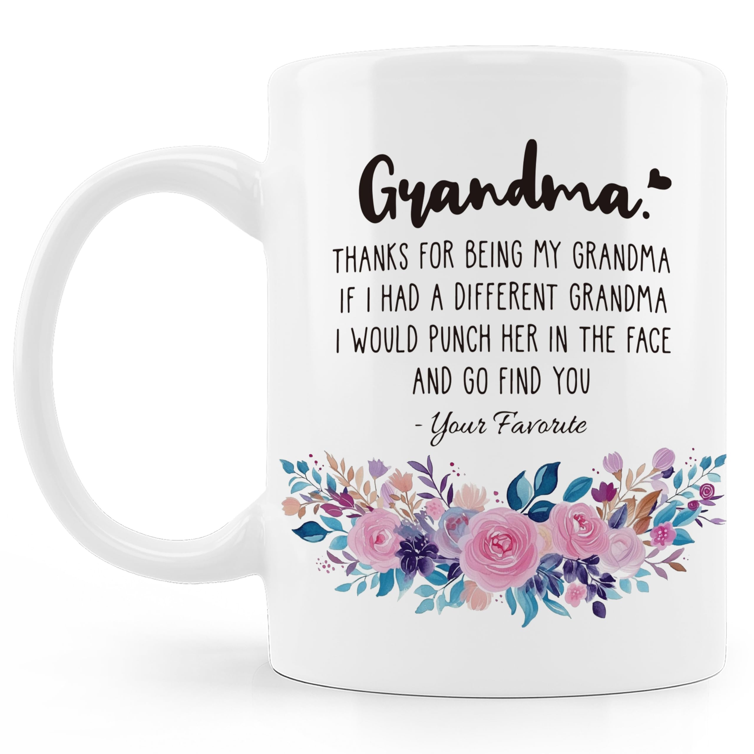 BESERH Grandma Coffee Mug,Funny Tea Mugs,Grandma Gifts, Birthday Christmas Gifts for Grandma,Funny Grandma Ceramic Coffee Mug 11Oz