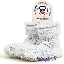 warmies Microwaveable House Slipper Boots for Women - Womens Shoe Sizes 6-10 - Comfy, Soft &amp; Fuzzy Indoor Bootie Slipper with Backs &amp; Memory Foam Soles - Cozy Warm Slip On Boots