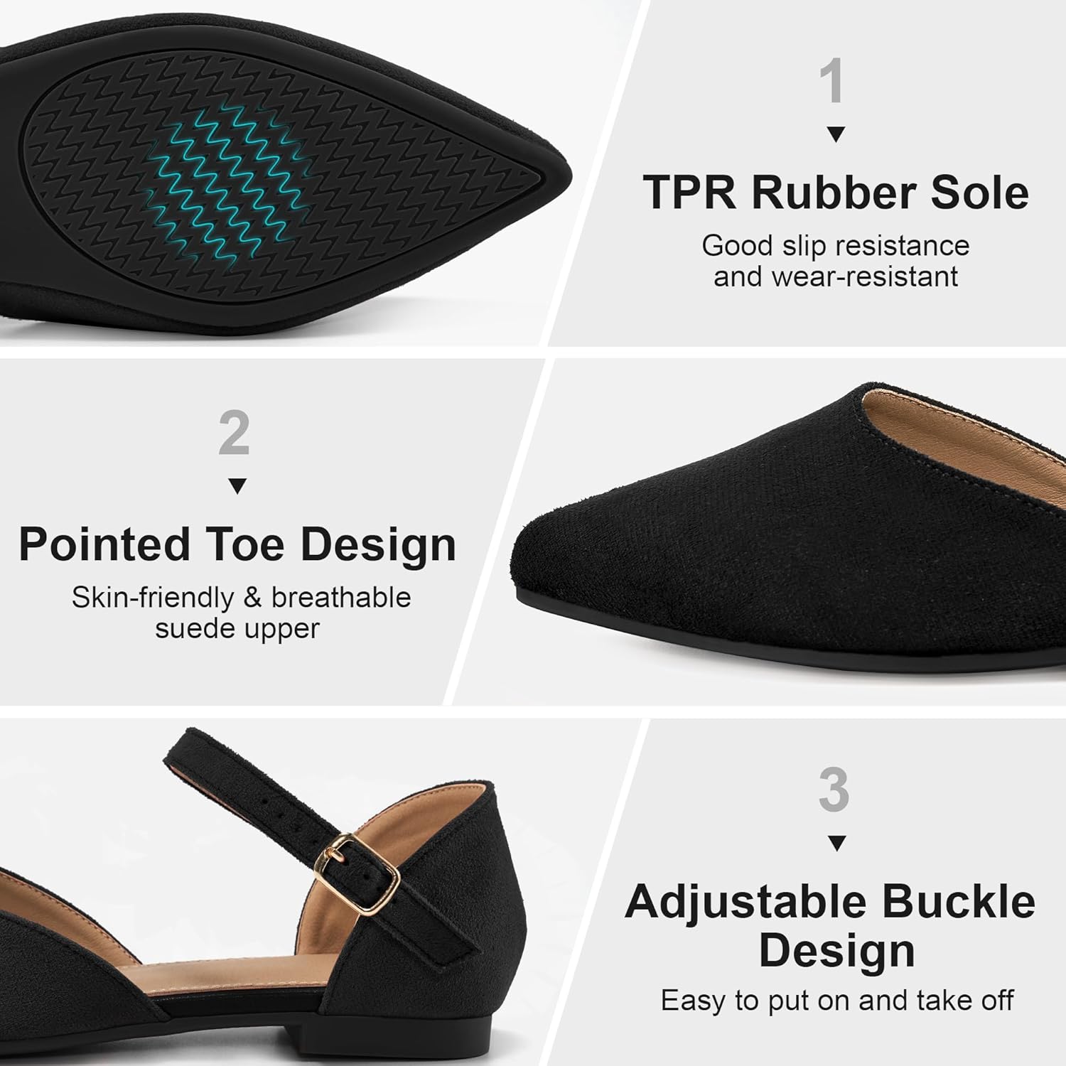 Womens Flats Dress 2026: Dressy Pointed Toe Ballet Shoes Ankle Strap Comfortable Casual Footwear for Work Wedding Dating